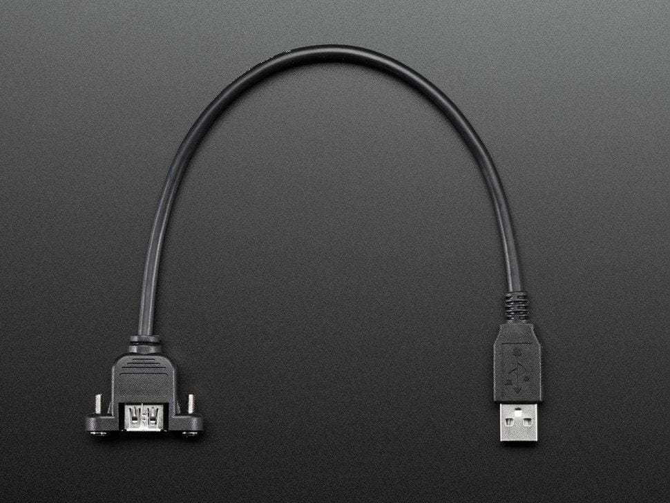 Panel Mount USB Cable - A Male to A Female - The Pi Hut