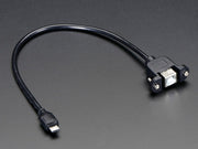 Panel Mount USB Cable - B Female to Micro-B Male - The Pi Hut