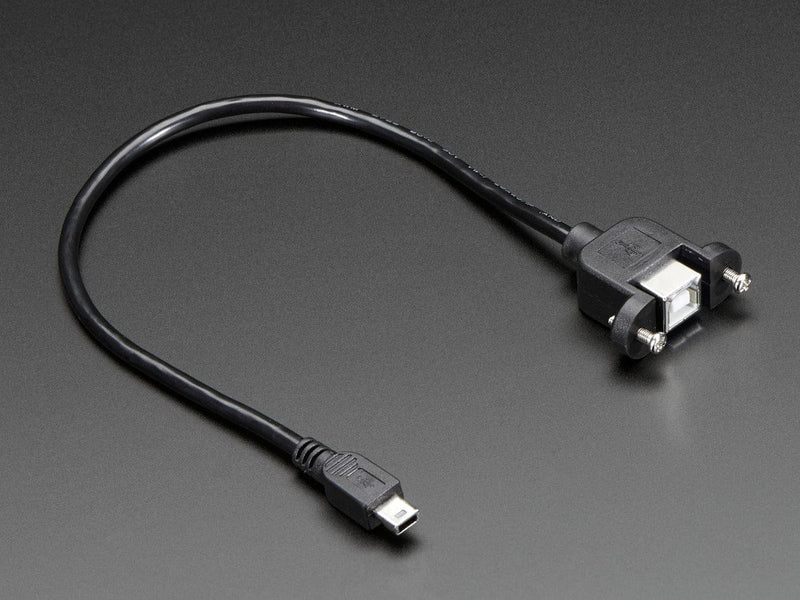 Panel Mount USB Cable - B Female to Mini-B Male - The Pi Hut