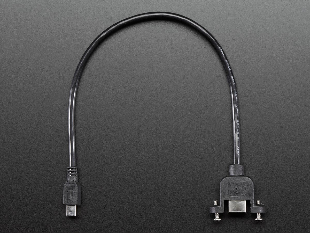 Panel Mount USB Cable - B Female to Mini-B Male - The Pi Hut