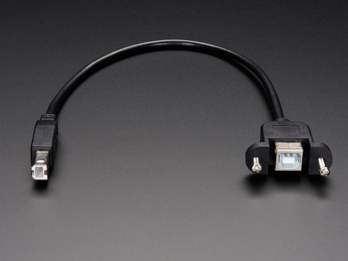 Panel Mount USB Cable - B Male to B Female - The Pi Hut