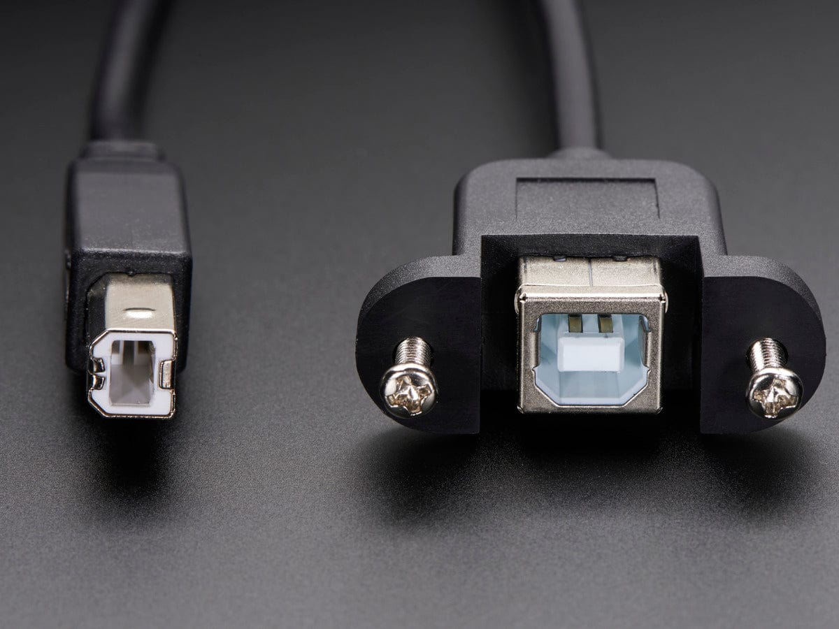 Panel Mount USB Cable - B Male to B Female - The Pi Hut