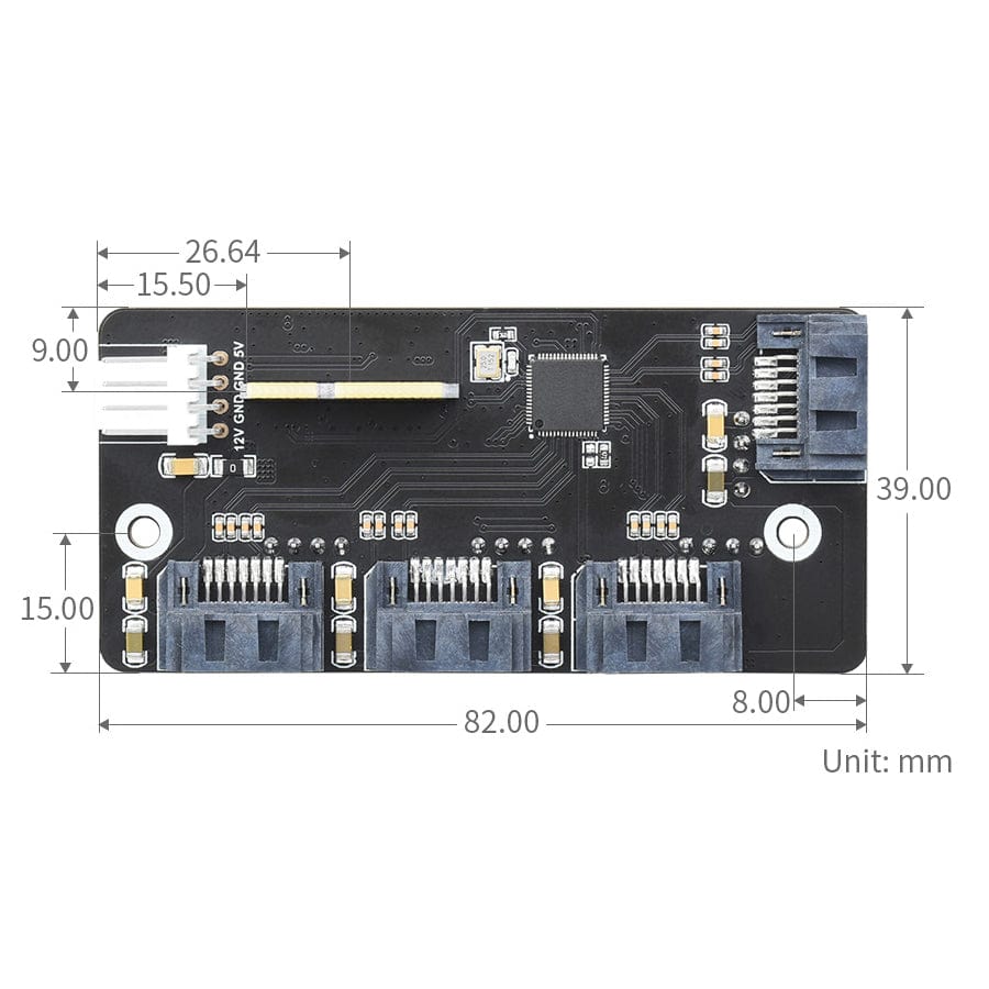 PCI-E to 4-channel SATA 3.0 Adapter for CM4 IO Board - The Pi Hut