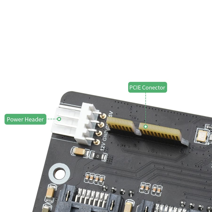 PCI-E to 4-channel SATA 3.0 Adapter for CM4 IO Board - The Pi Hut