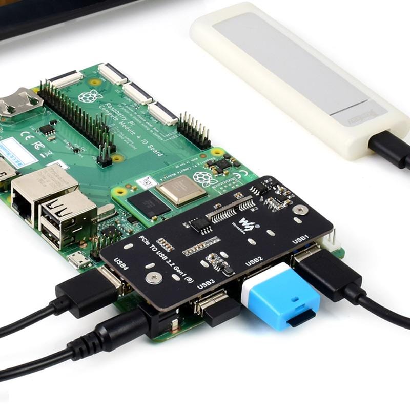 PCIe to USB 3.2 Gen1 Adapter for Compute Module 4 IO Board - The Pi Hut