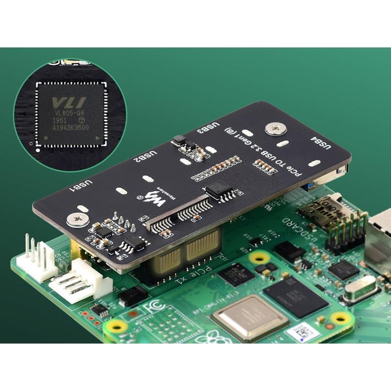 PCIe to USB 3.2 Gen1 Adapter for Compute Module 4 IO Board - The Pi Hut