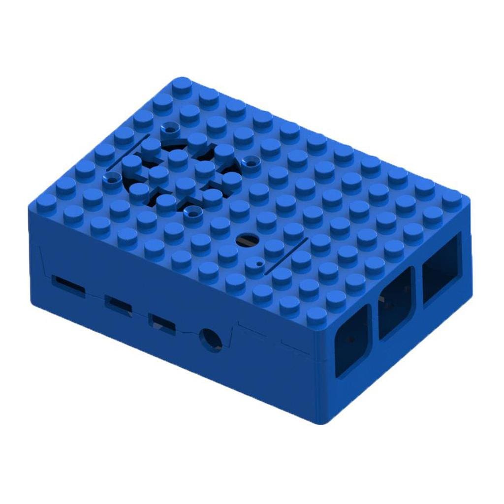 LEGO-Compatible Case for Raspberry Pi 4 - Blue - The Pi Hut