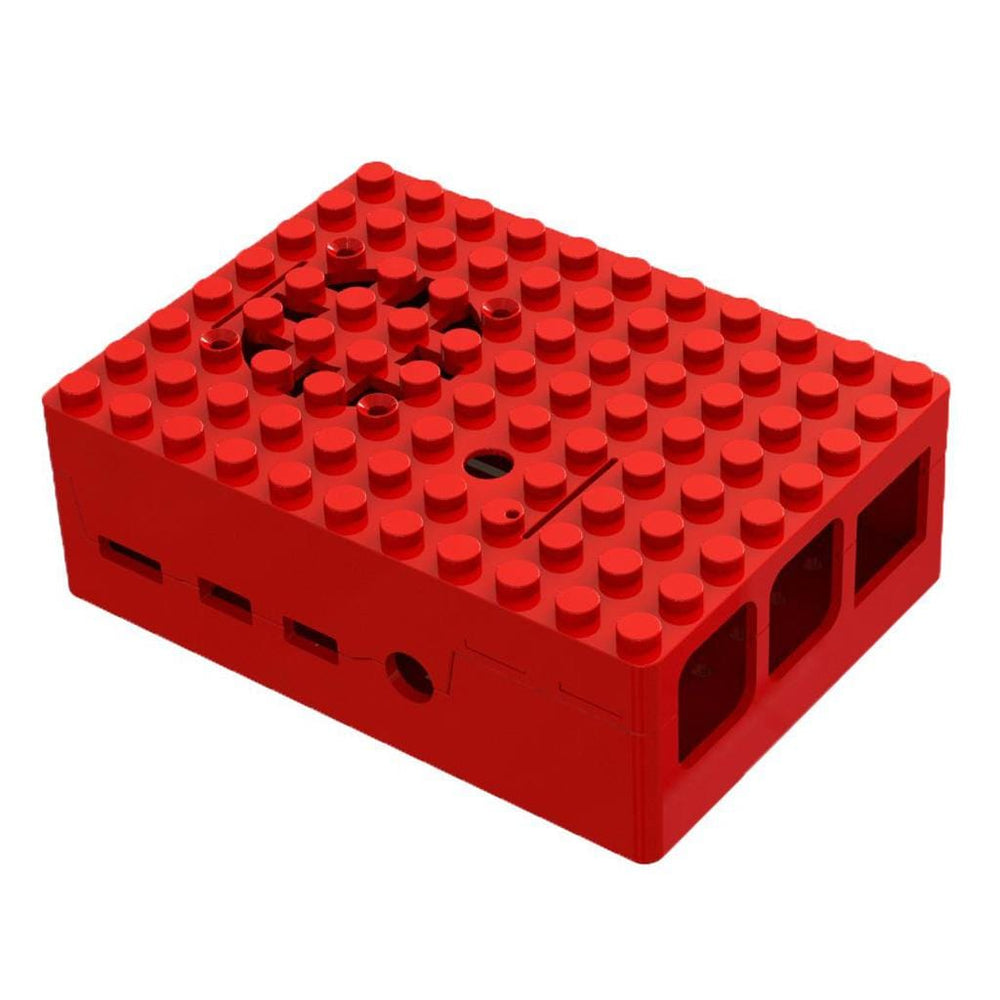 LEGO-Compatible Case for Raspberry Pi 4 - Red - The Pi Hut