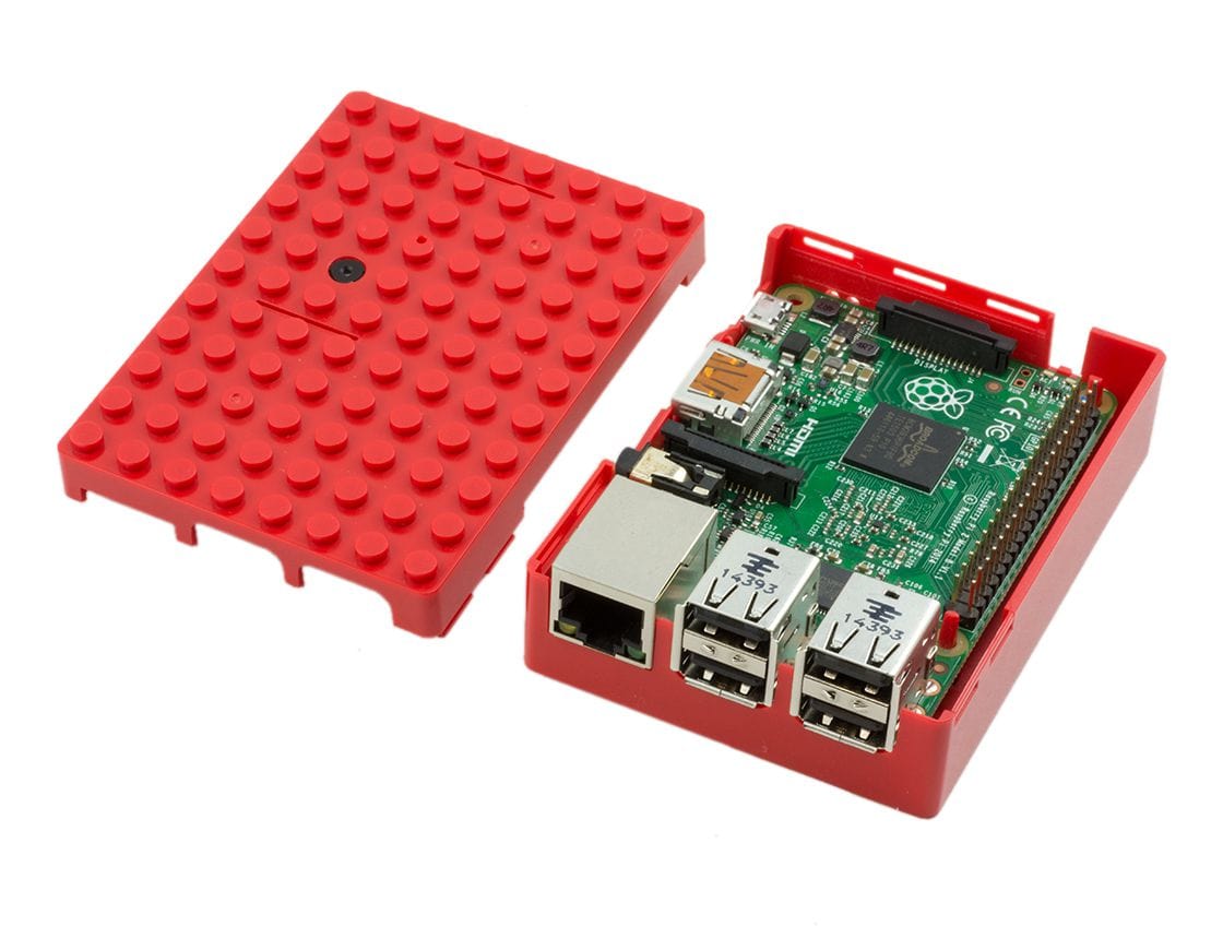 Multicomp Pi-BLOX Case - Red - The Pi Hut