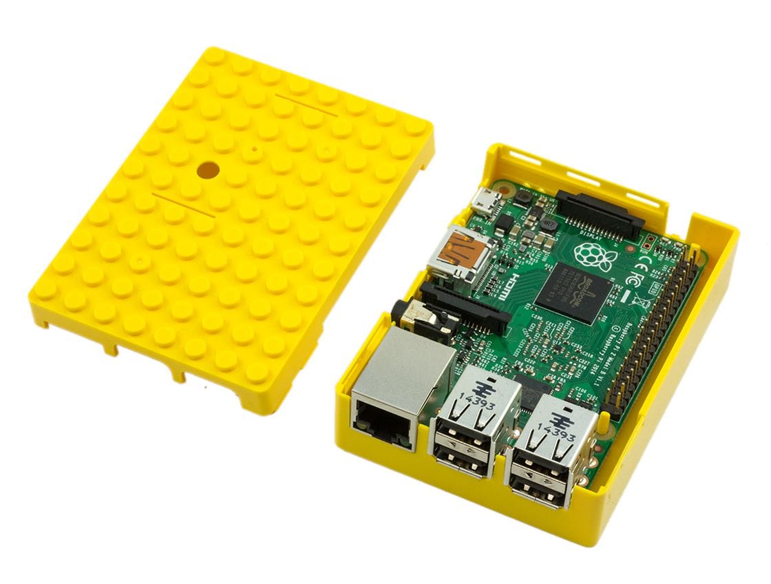 Multicomp Pi-BLOX Case - Yellow - The Pi Hut