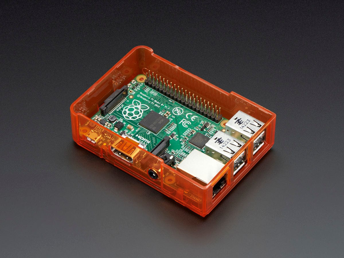 Pi Model B+ / Pi 2 / Pi 3 Case Base - Orange - The Pi Hut