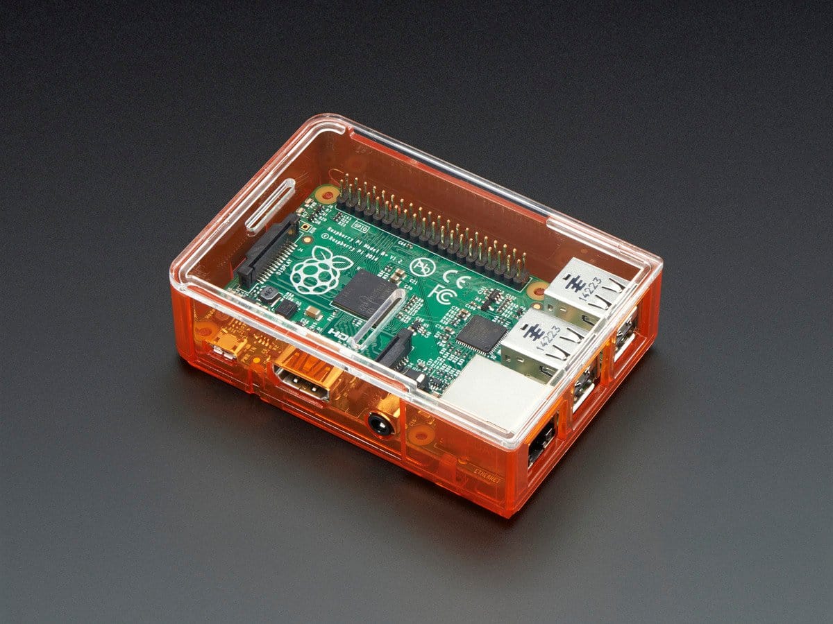 Pi Model B+ / Pi 2 / Pi 3 Case Base - Orange - The Pi Hut