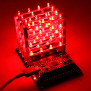 Pico Cube - Assembled (Red LEDs) - The Pi Hut