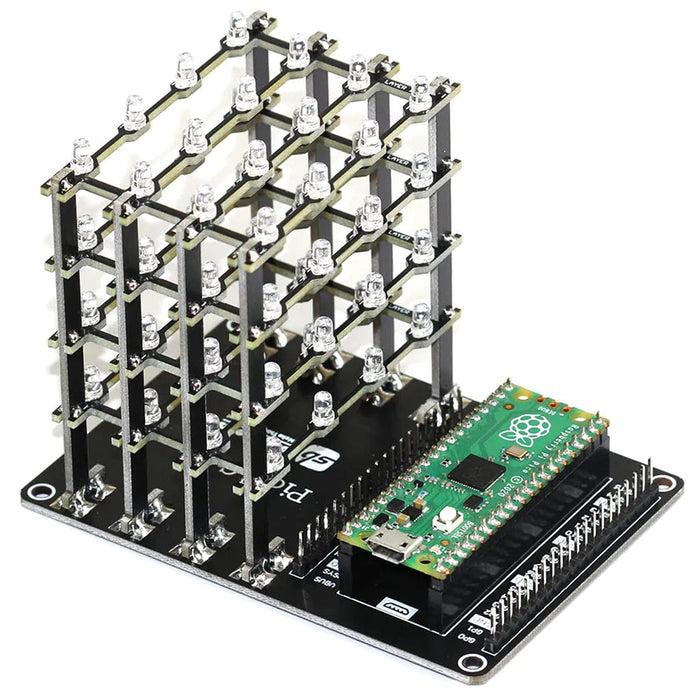 Multiple Leds Pico Pico Cube - Assembled (Red LEDs) - The Pi Hut