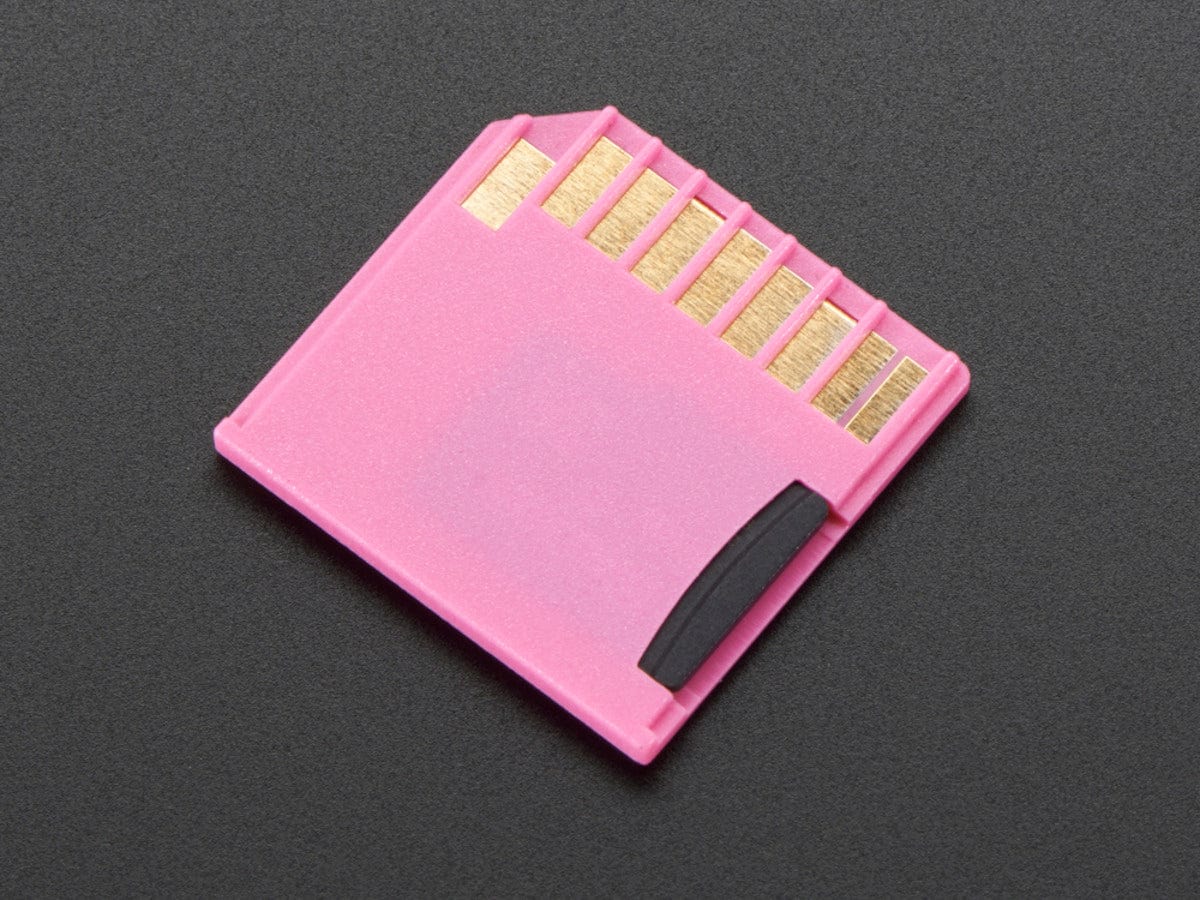 Pink Shortening microSD card adapter for Raspberry Pi & Macbooks - The Pi Hut