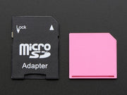 Pink Shortening microSD card adapter for Raspberry Pi & Macbooks - The Pi Hut