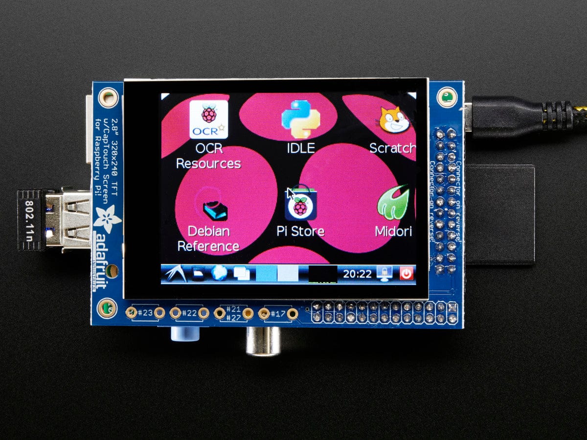 PiTFT 2.8" TFT 320x240 + Capacitive Touchscreen for Raspberry Pi - The Pi Hut