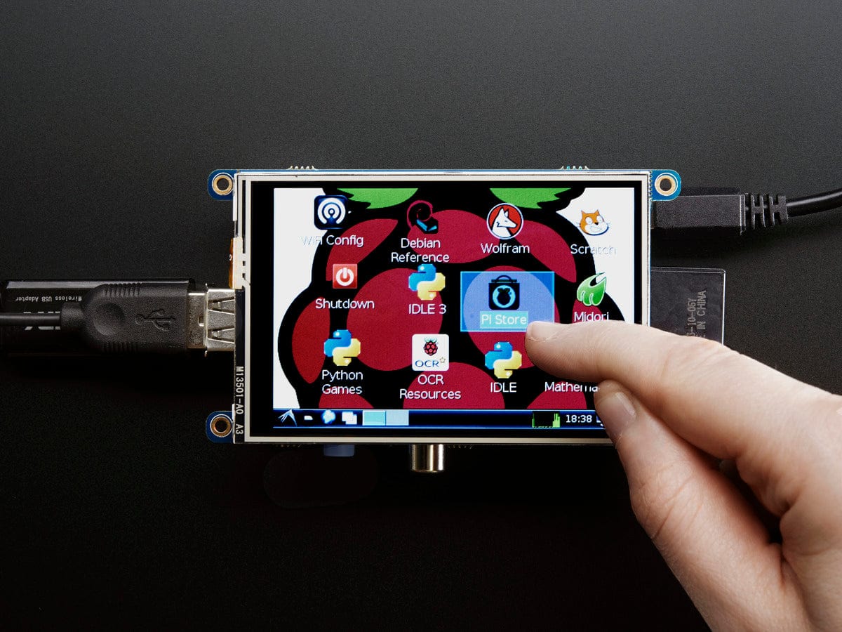 PiTFT - Assembled 480x320 3.5" TFT+Touchscreen for Raspberry Pi - The Pi Hut