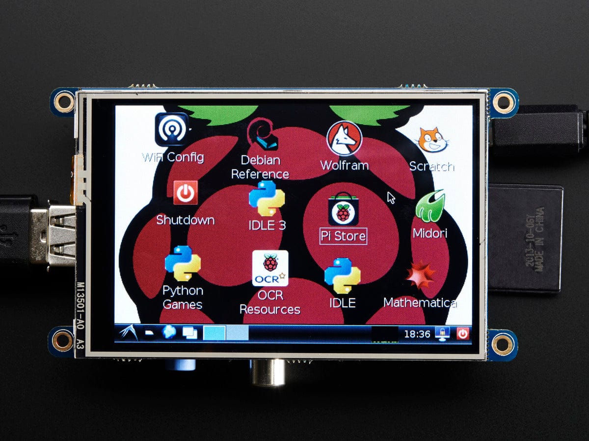 PiTFT - Assembled 480x320 3.5" TFT+Touchscreen for Raspberry Pi - The Pi Hut