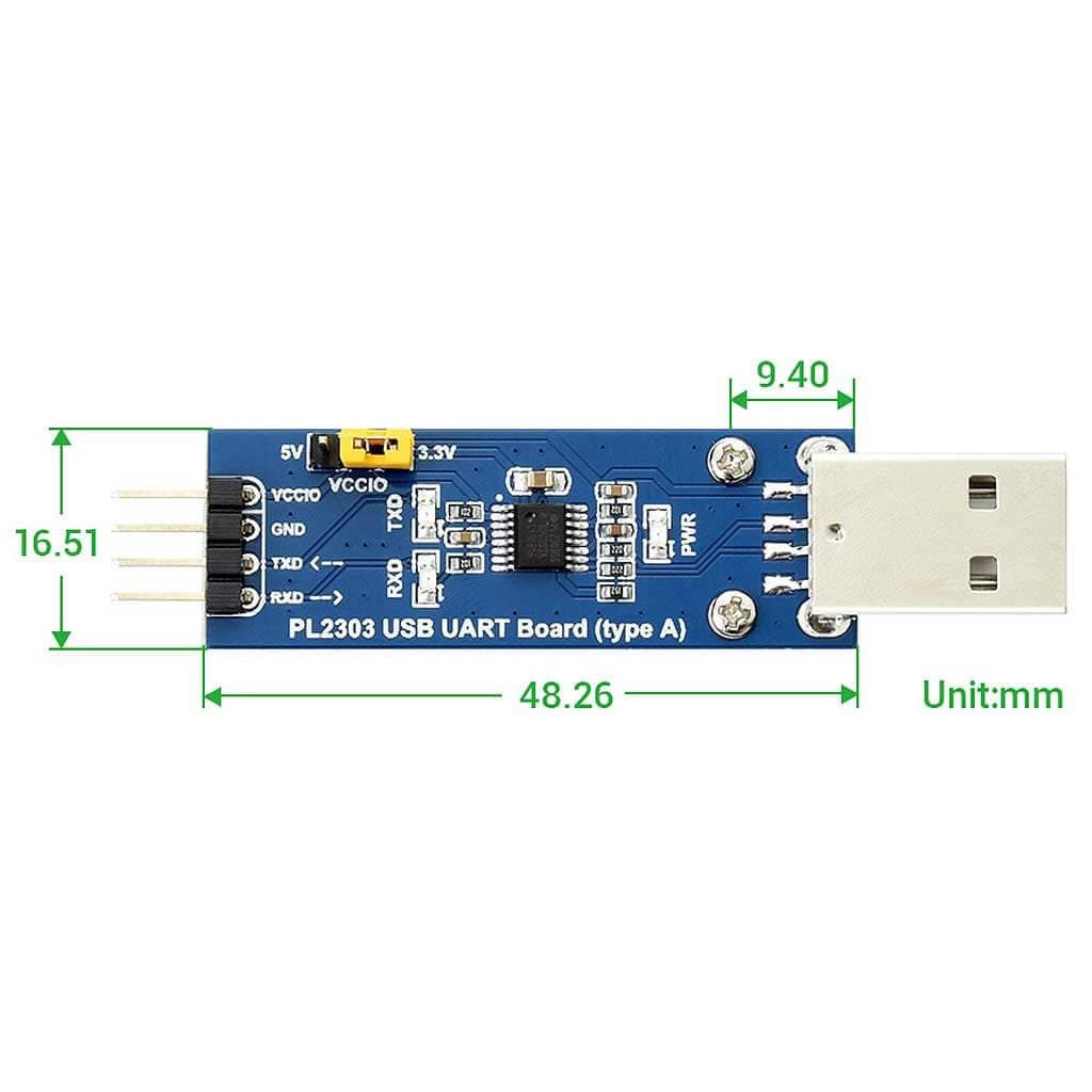 PL2303 USB UART Module (USB-A) - The Pi Hut