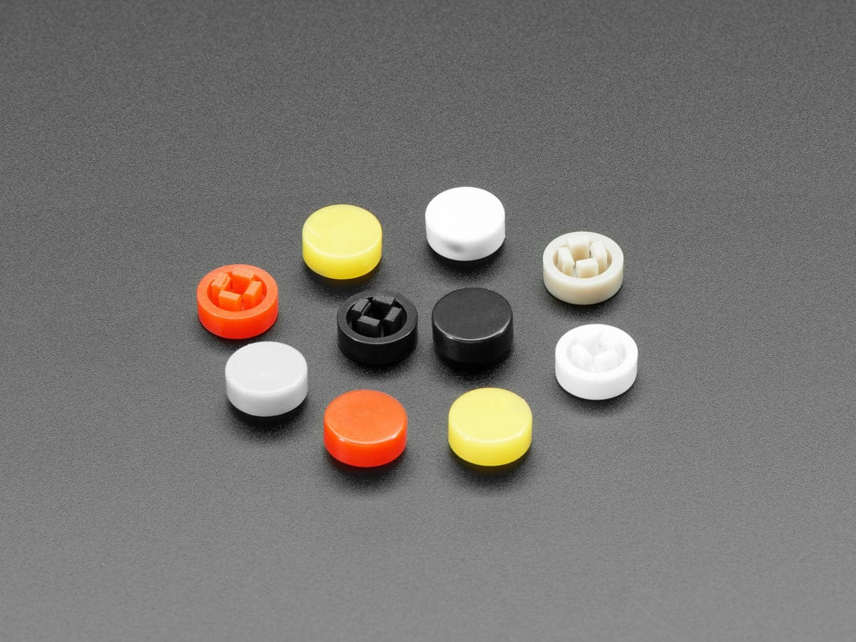 Plastic Button Caps For Square Top (10-pack) - 8mm Diameter - The Pi Hut