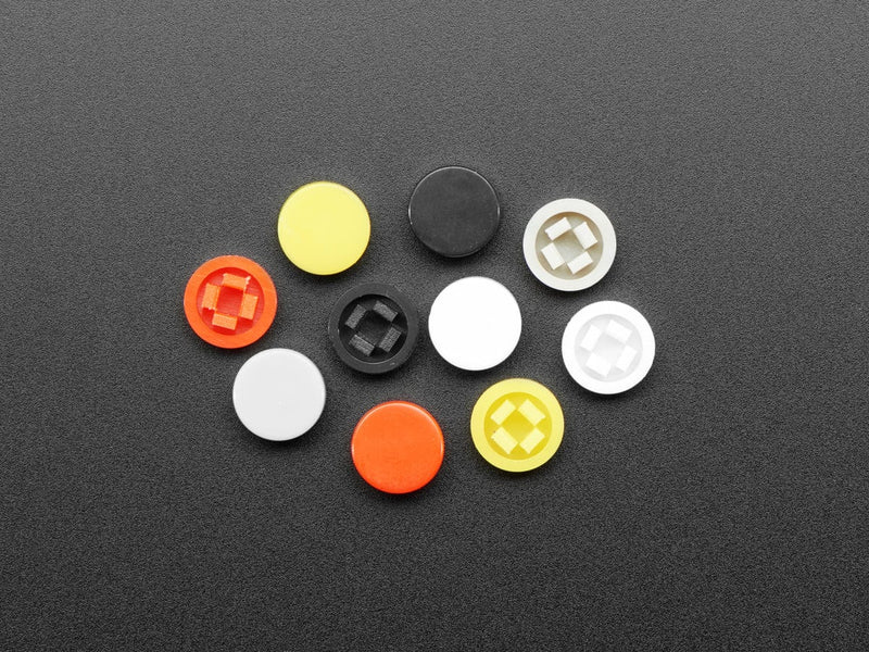 Plastic Button Caps For Square Top (10-pack) - 8mm Diameter - The Pi Hut