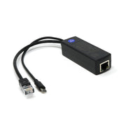 PoE Splitter with MicroUSB Plug - Isolated 12W - 5V 2.4 Amp - The Pi Hut