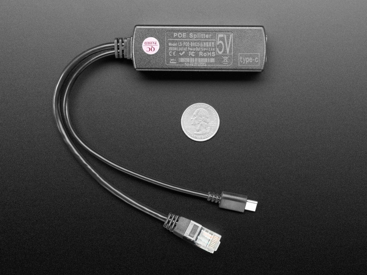 PoE Splitter with USB-C - 5V 2A - 100MB Ethernet [Discontinued] by The Pi Hut - The Pi Hut