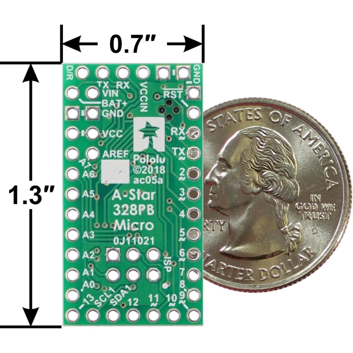 Pololu A-Star 328PB Micro - 3.3V 12MHz - The Pi Hut