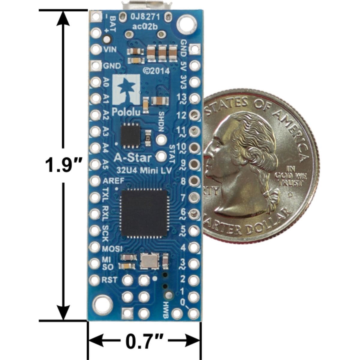 Pololu A-Star 32U4 Mini LV - The Pi Hut