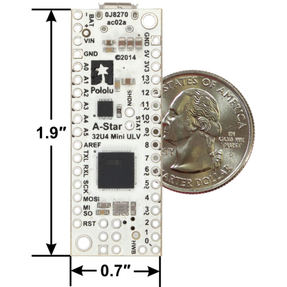 Pololu A-Star 32U4 Mini ULV - The Pi Hut