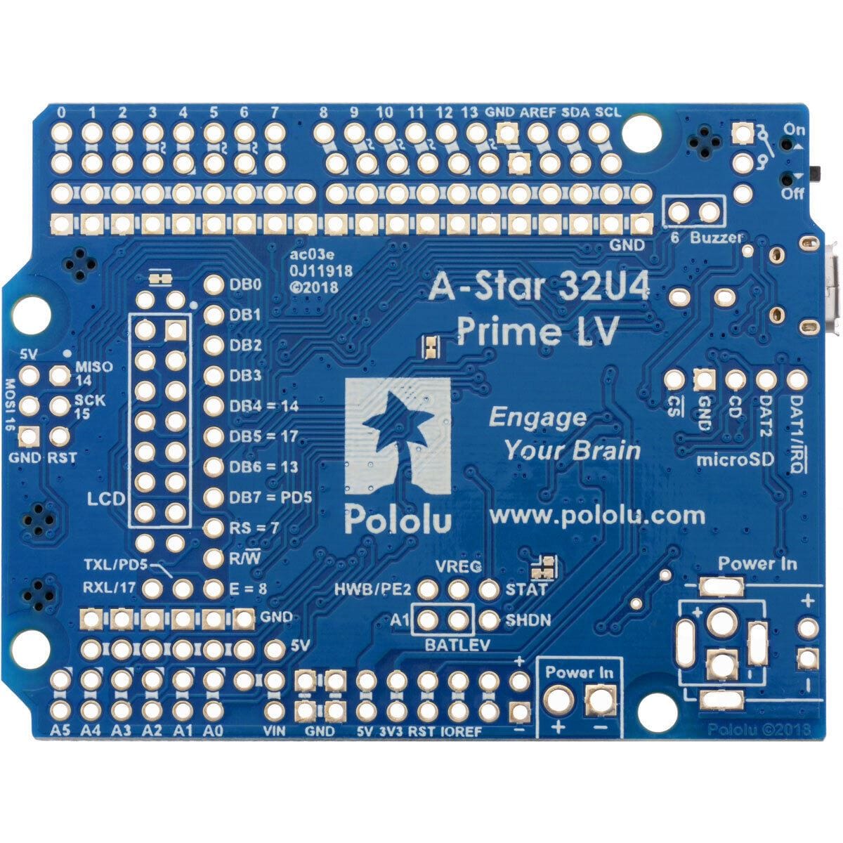 Pololu A-Star 32U4 Prime LV MicroSD - The Pi Hut