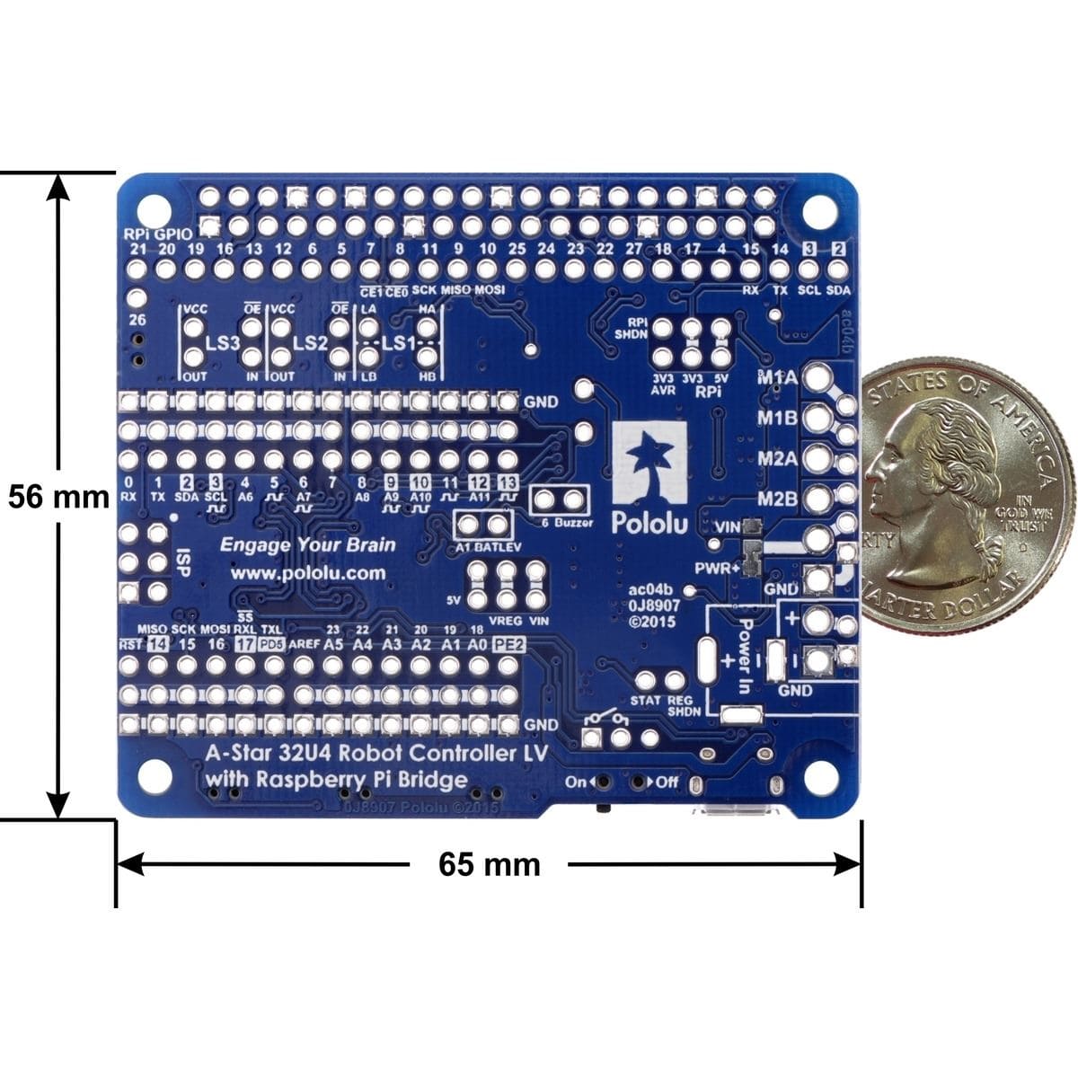 Pololu A-Star 32U4 Robot Controller LV with Raspberry Pi Bridge - The Pi Hut