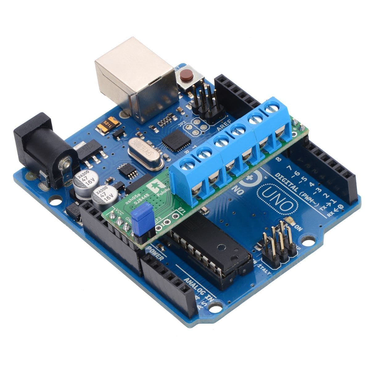 Pololu A4990 Dual Motor Driver Shield for Arduino - The Pi Hut