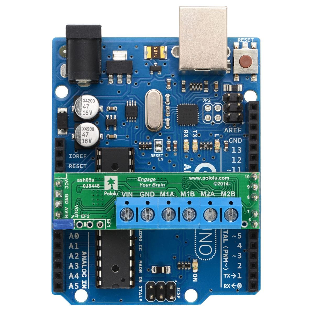 Pololu A4990 Dual Motor Driver Shield for Arduino - The Pi Hut