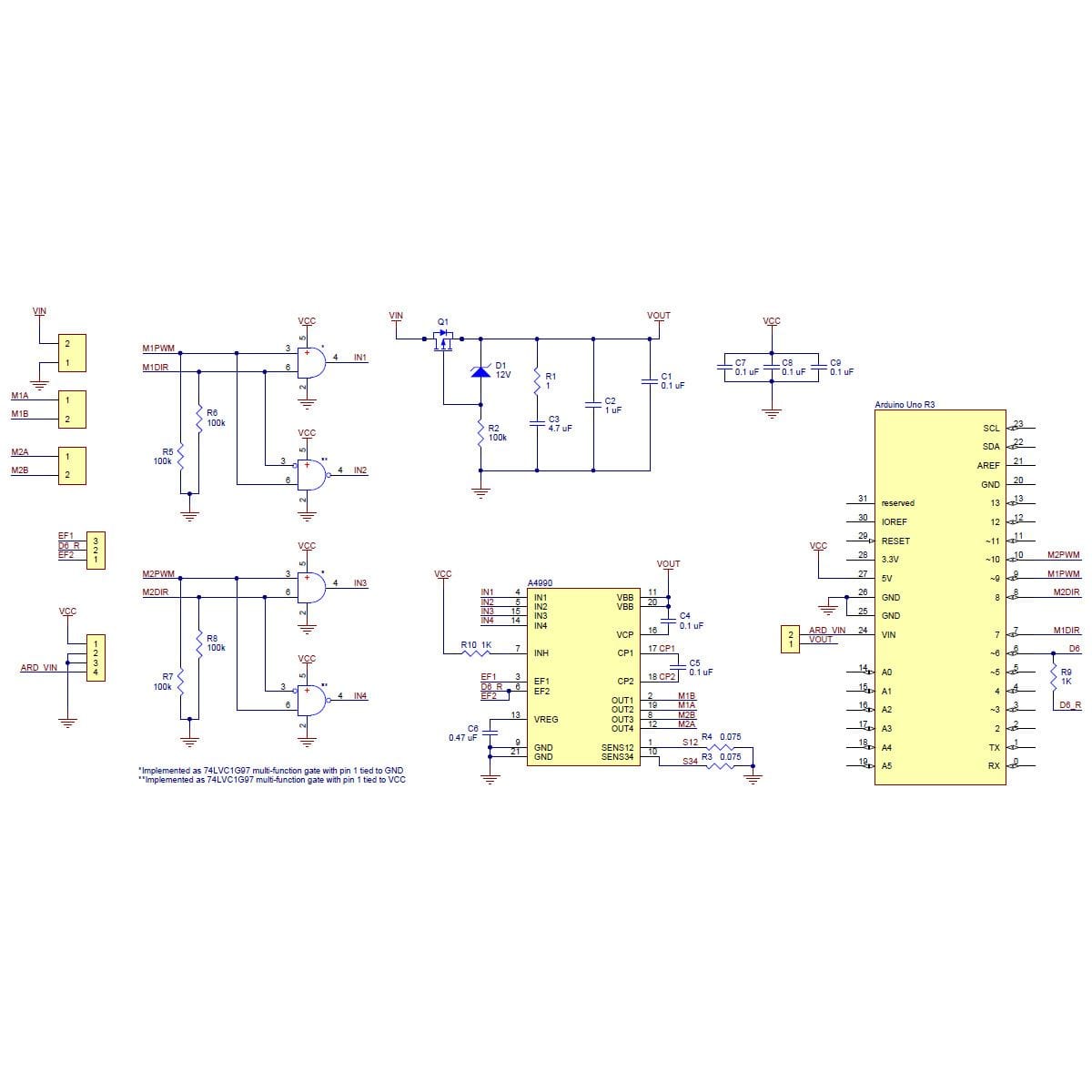 Pololu A4990 Dual Motor Driver Shield for Arduino - The Pi Hut