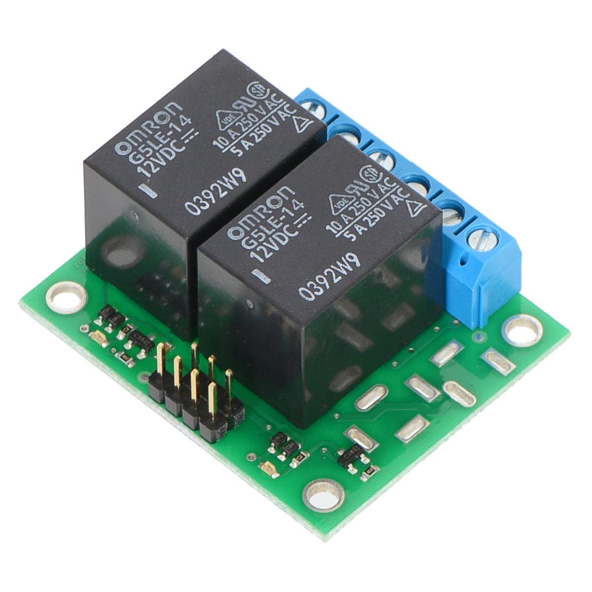 Pololu Basic 2-Channel SPDT Relay Carrier with 12VDC Relays (Assembled) - The Pi Hut