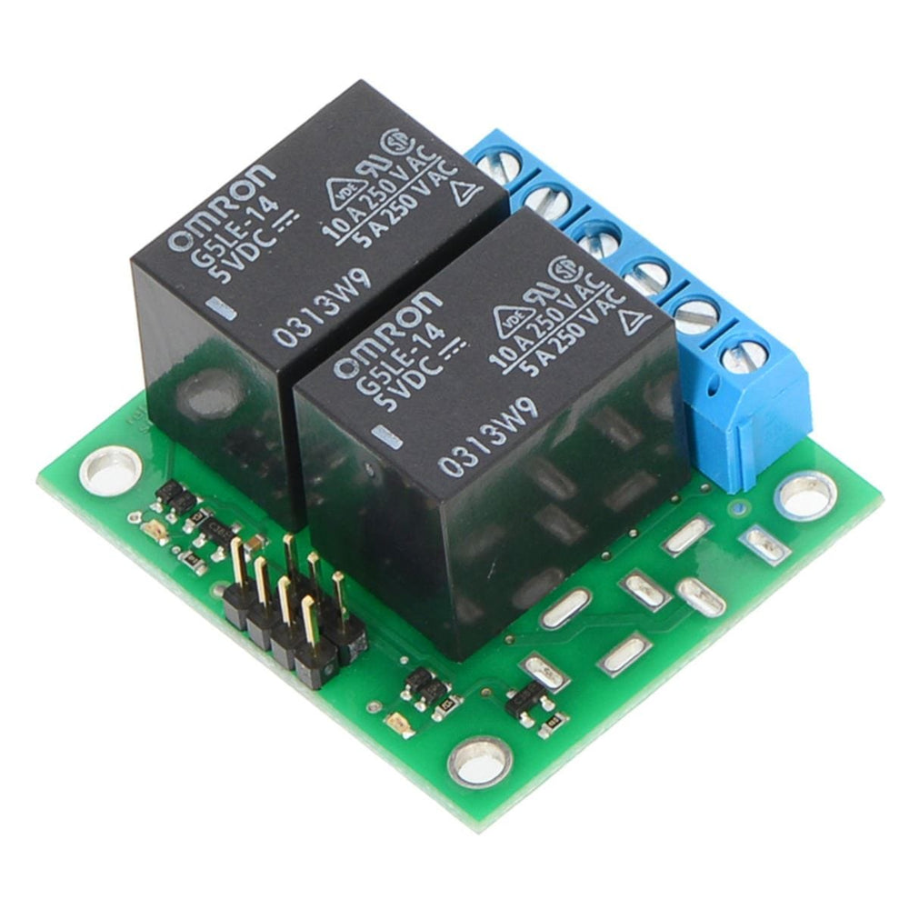 Pololu Basic 2-Channel SPDT Relay Carrier with 12VDC Relays (Assembled) - The Pi Hut
