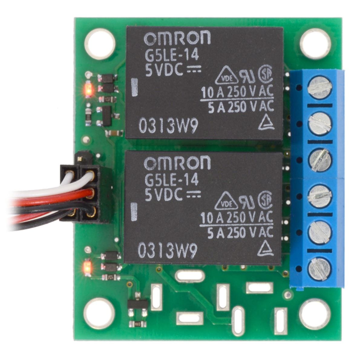 Pololu Basic 2-Channel SPDT Relay Carrier with 12VDC Relays (Assembled) - The Pi Hut