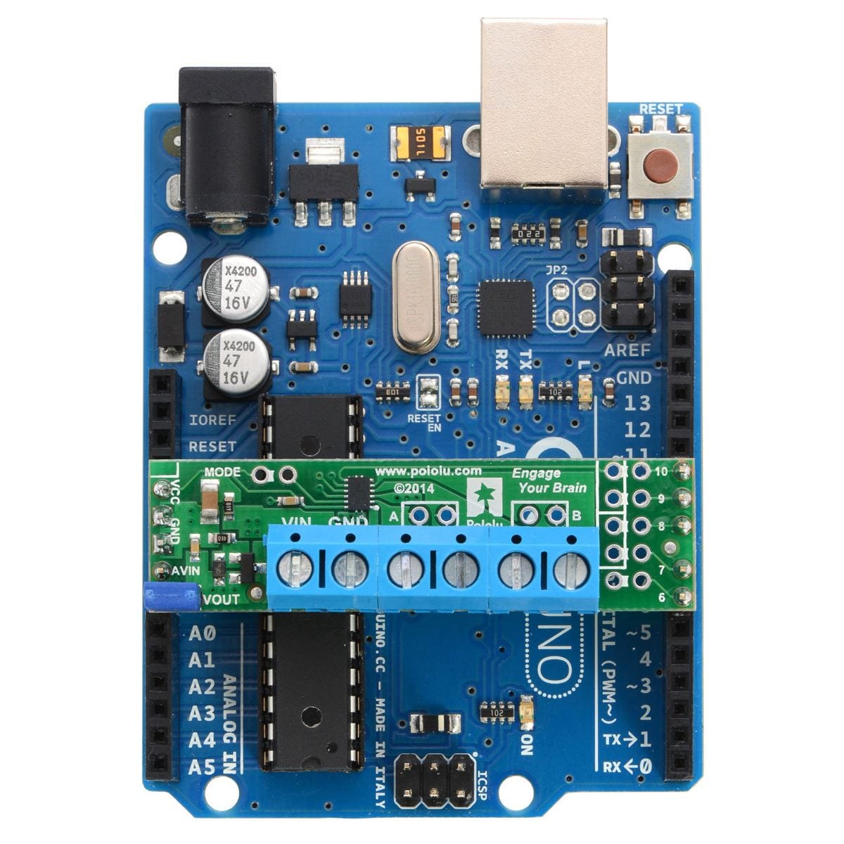 Pololu DRV8835 Dual Motor Driver Shield for Arduino - The Pi Hut