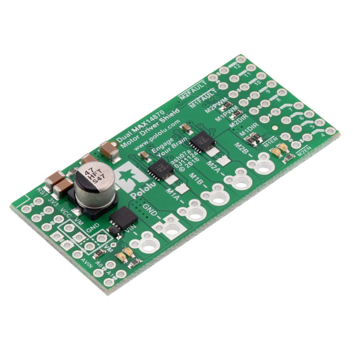 Pololu Dual MAX14870 Motor Driver Shield for Arduino - The Pi Hut