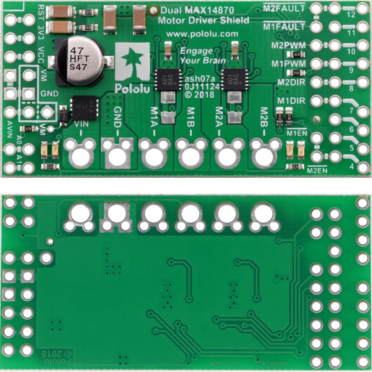 Pololu Dual MAX14870 Motor Driver Shield for Arduino - The Pi Hut