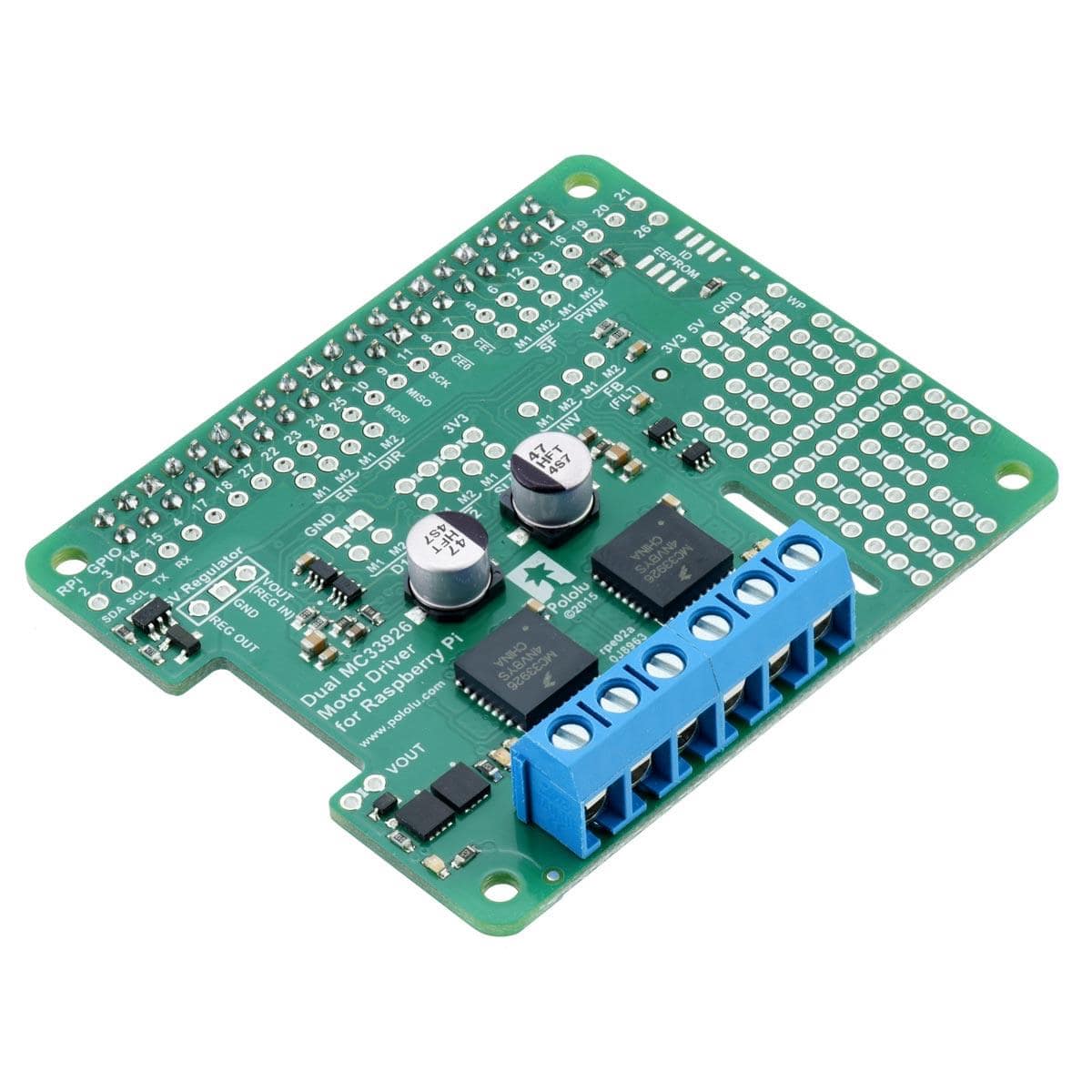 Pololu Dual MC33926 Motor Driver for Raspberry Pi (Assembled) - The Pi Hut