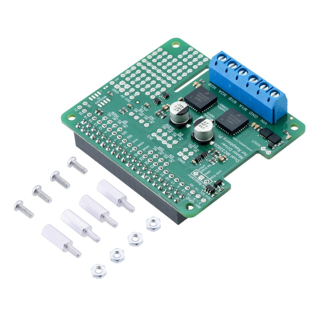 Pololu Dual MC33926 Motor Driver for Raspberry Pi (Assembled) - The Pi Hut