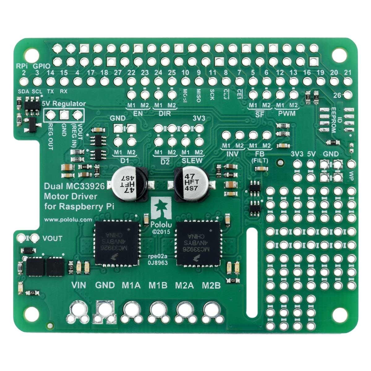 Pololu Dual MC33926 Motor Driver for Raspberry Pi (Assembled) - The Pi Hut