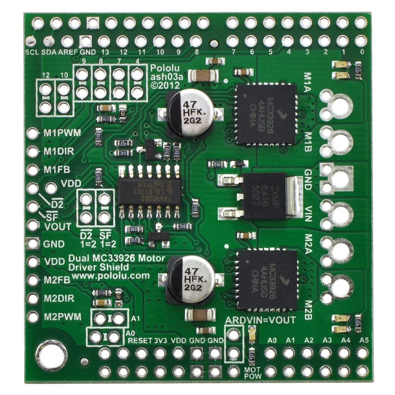 Pololu Dual MC33926 Motor Driver Shield for Arduino - The Pi Hut