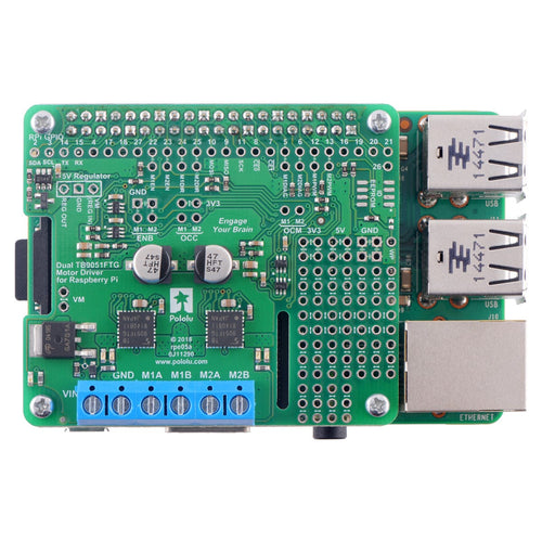 Pololu Dual TB9051FTG Motor Driver for Raspberry Pi (Assembled) | The ...