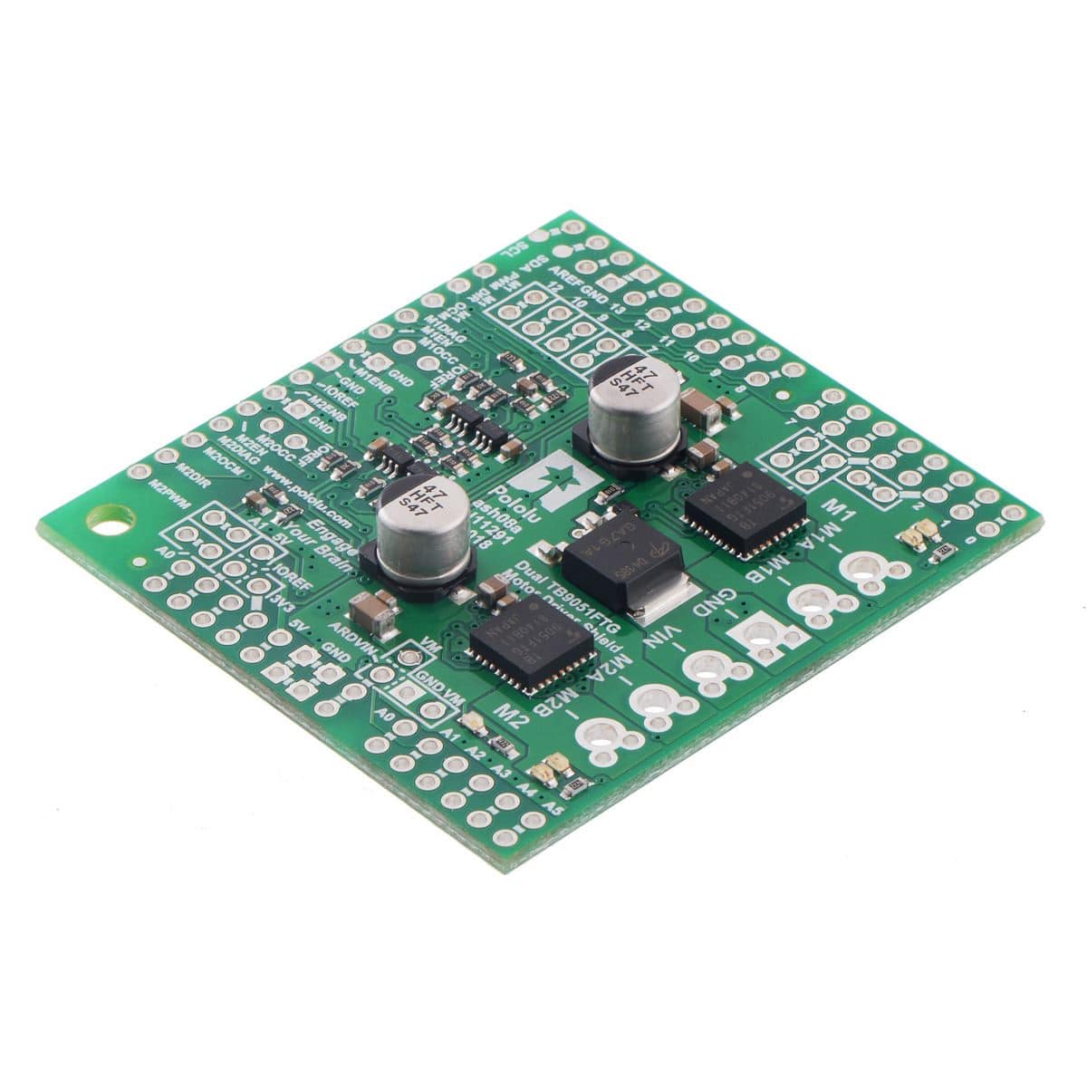 Pololu Dual TB9051FTG Motor Driver Shield for Arduino - The Pi Hut