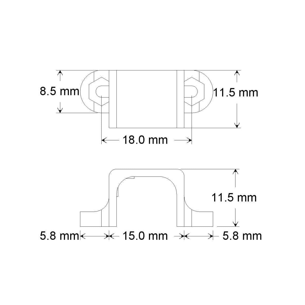 Pololu Micro Metal Gearmotor Bracket Pair - Black - The Pi Hut