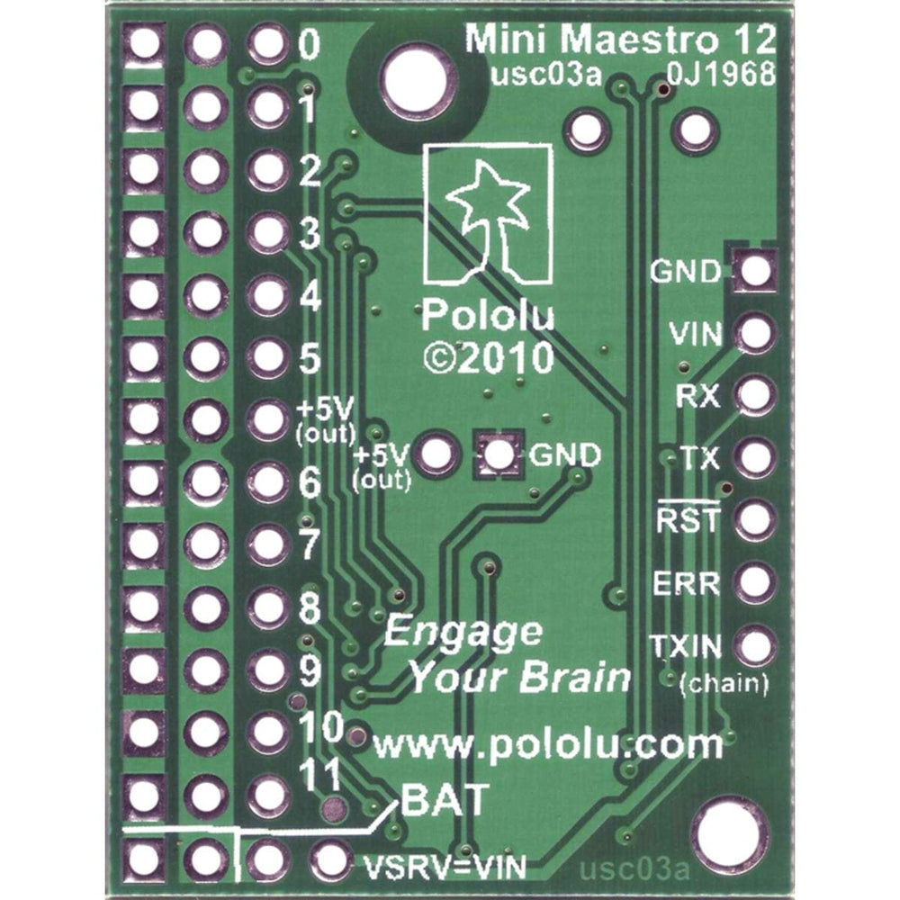 Pololu Mini Maestro 12-Channel USB Servo Controller (Assembled) - The Pi Hut